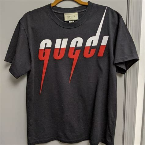 gucci black red and white t shirt|all white gucci t shirt.